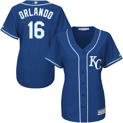 Royals #16 Paulo Orlando Royal Blue Alternate Women's Stitched MLB Jersey